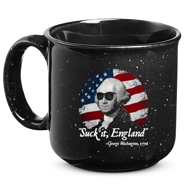 Suck It England Funny 4th Of July George Washington 1776 15oz Campfire Ceramic Mug