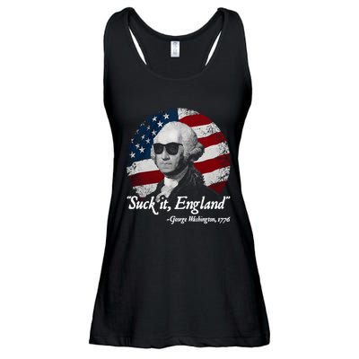 Suck It England Funny 4th Of July George Washington 1776 Ladies Essential Flowy Tank