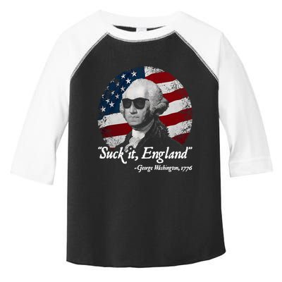 Suck It England Funny 4th Of July George Washington 1776 Toddler Fine Jersey T-Shirt