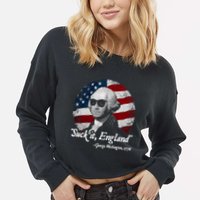 Suck It England Funny 4th Of July George Washington 1776 Cropped Pullover Crew