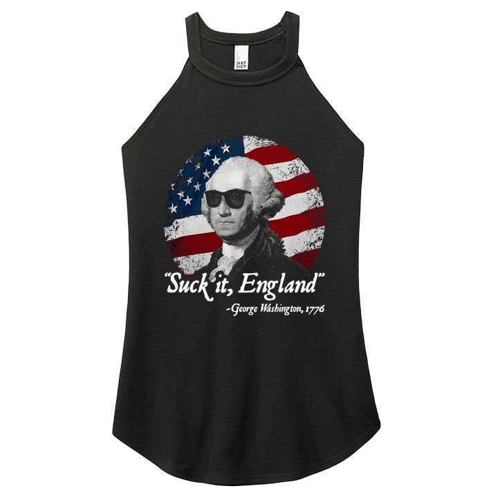 Suck It England Funny 4th Of July George Washington 1776 Women's Perfect Tri Rocker Tank