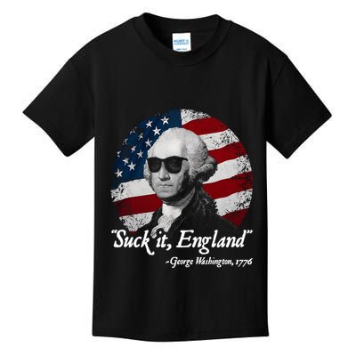 Suck It England Funny 4th Of July George Washington 1776 Kids T-Shirt