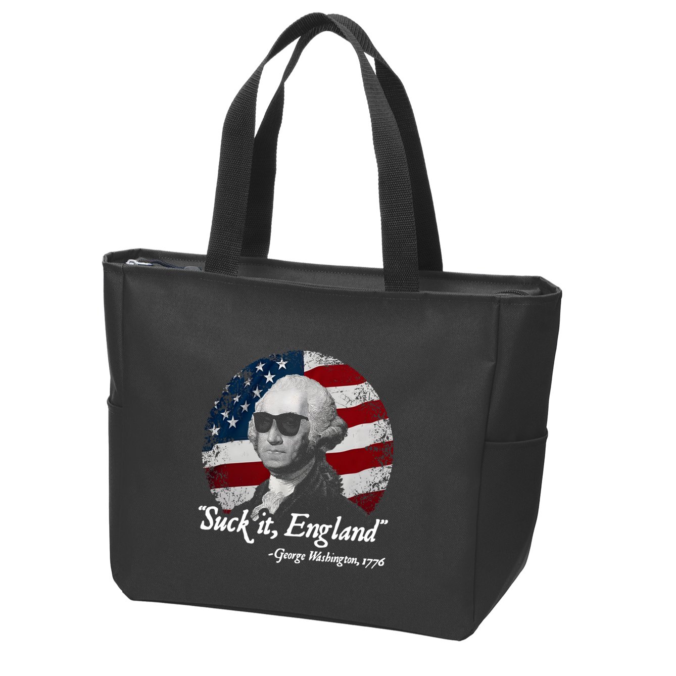 Suck It England Funny 4th Of July George Washington 1776 Zip Tote Bag