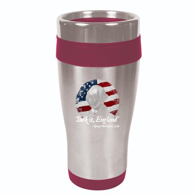 Suck It England Funny 4th Of July George Washington 1776 16oz Travel Tumbler
