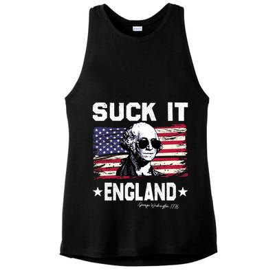Suck It England Funny 4th Of July George Washington 1776 Ladies PosiCharge Tri-Blend Wicking Tank