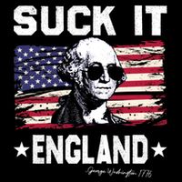 Suck It England Funny 4th Of July George Washington 1776 Flexfit Unipanel Trucker Cap