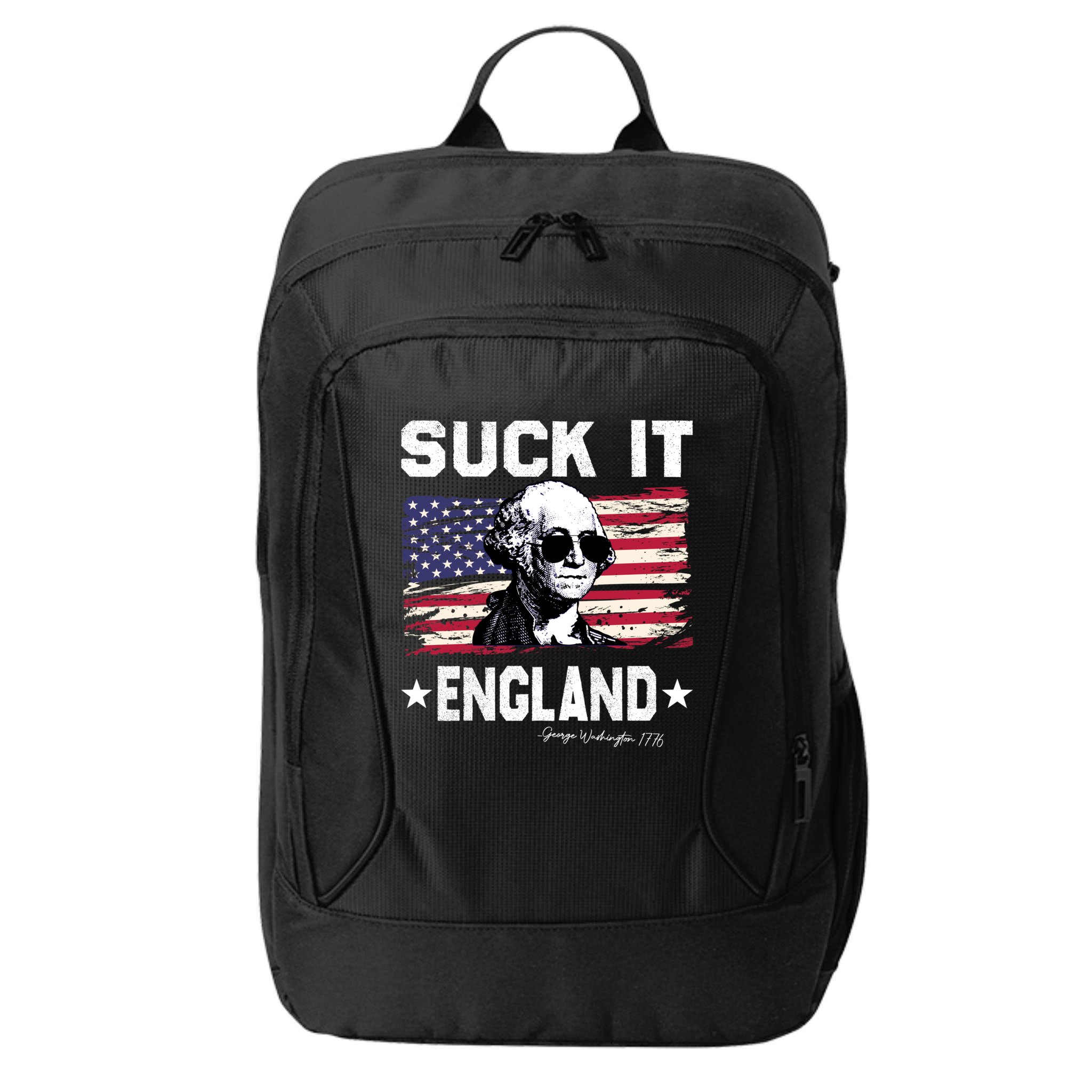 Suck It England Funny 4th Of July George Washington 1776 City Backpack
