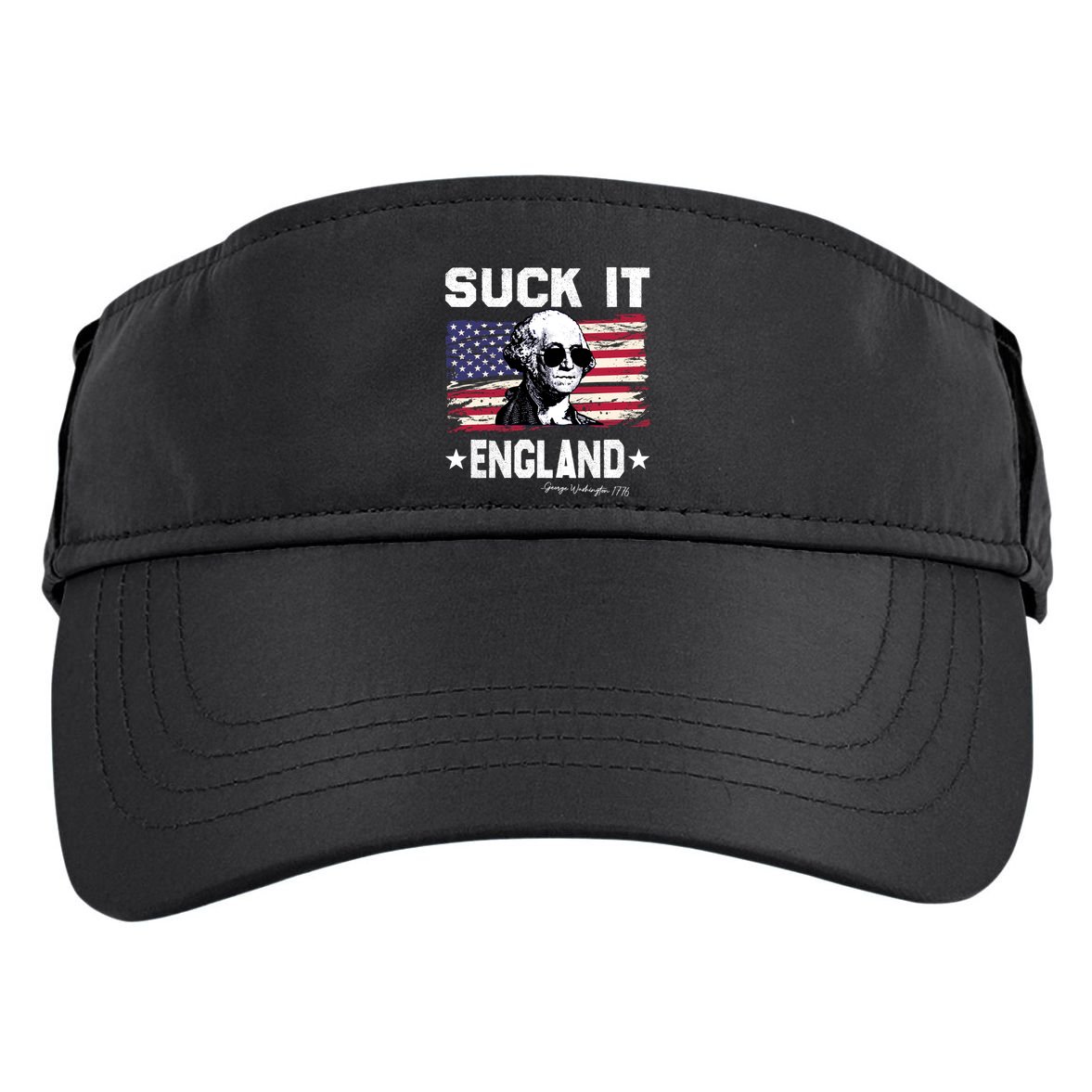 Suck It England Funny 4th Of July George Washington 1776 Adult Drive Performance Visor