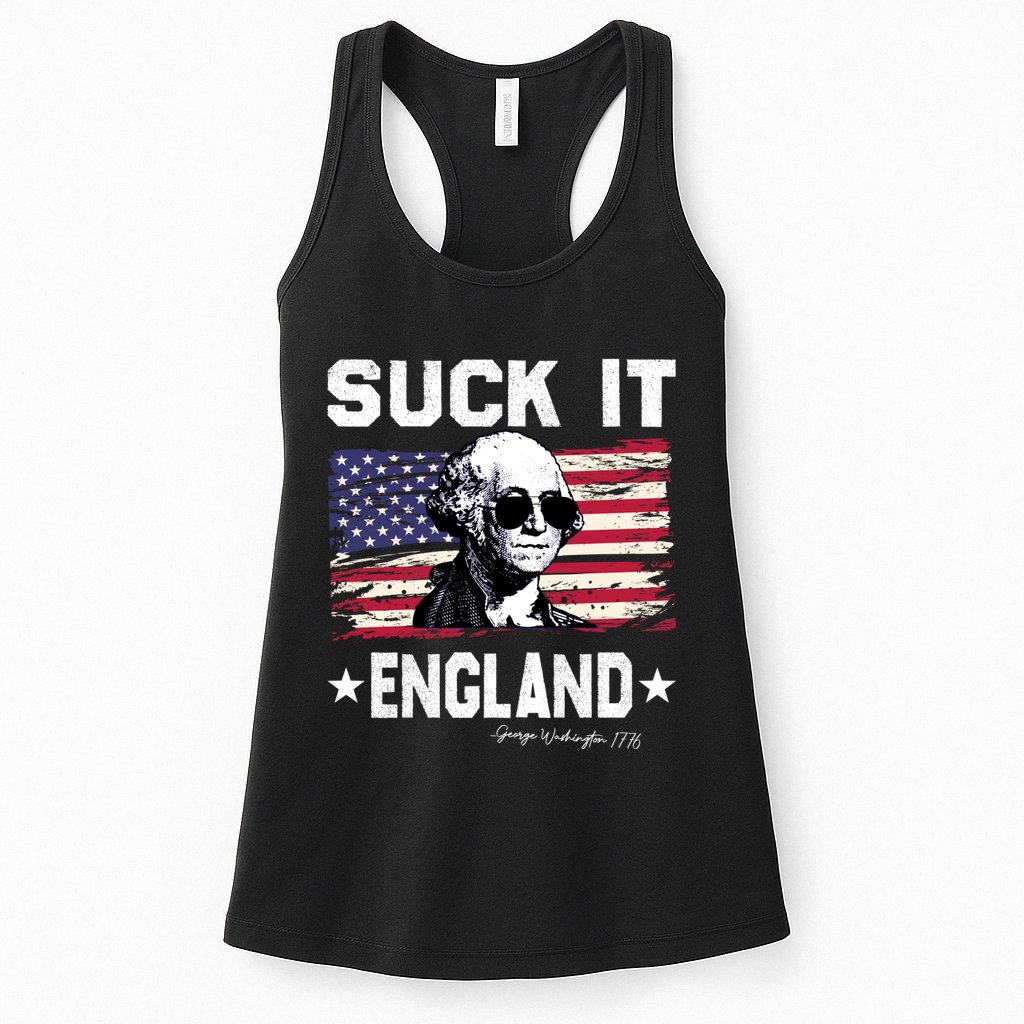 Suck It England Funny 4th Of July George Washington 1776 Womens Tank Top