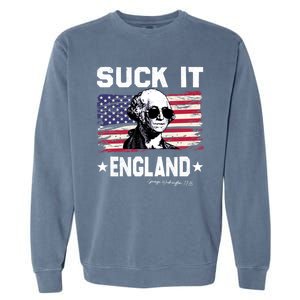 Suck It England Funny 4th Of July George Washington 1776 Garment-Dyed Sweatshirt