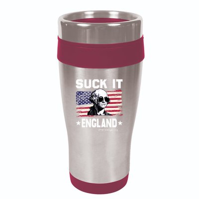 Suck It England Funny 4th Of July George Washington 1776 16oz Travel Tumbler