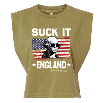 Suck It England Funny 4th Of July George Washington 1776 Garment-Dyed Women's Muscle Tee