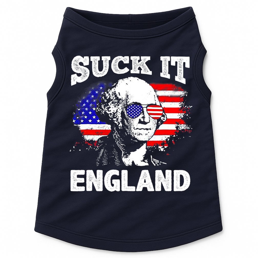 Suck It England Funny 4th Of July Flag Patriotic Doggie Tank