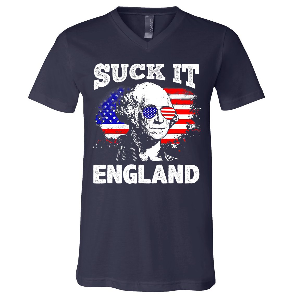 Suck It England Funny 4th Of July Flag Patriotic V-Neck T-Shirt