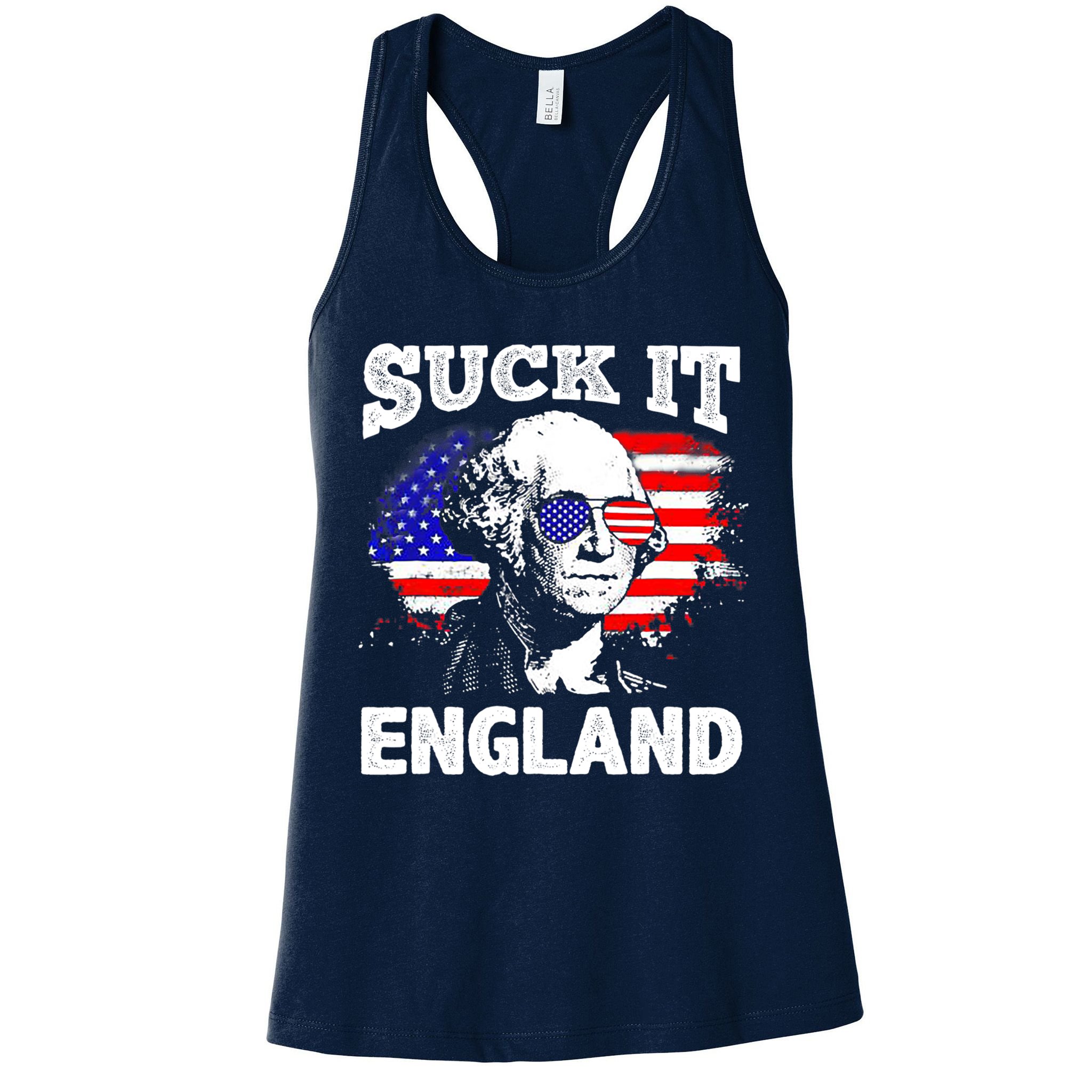 Suck It England Funny 4th Of July Flag Patriotic Womens Tank Top