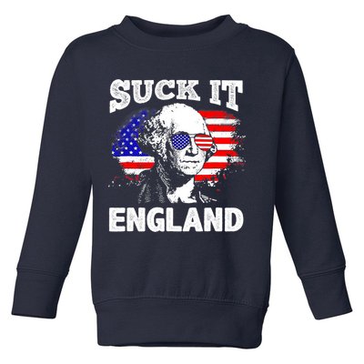 Suck It England Funny 4th Of July Flag Patriotic Toddler Sweatshirt