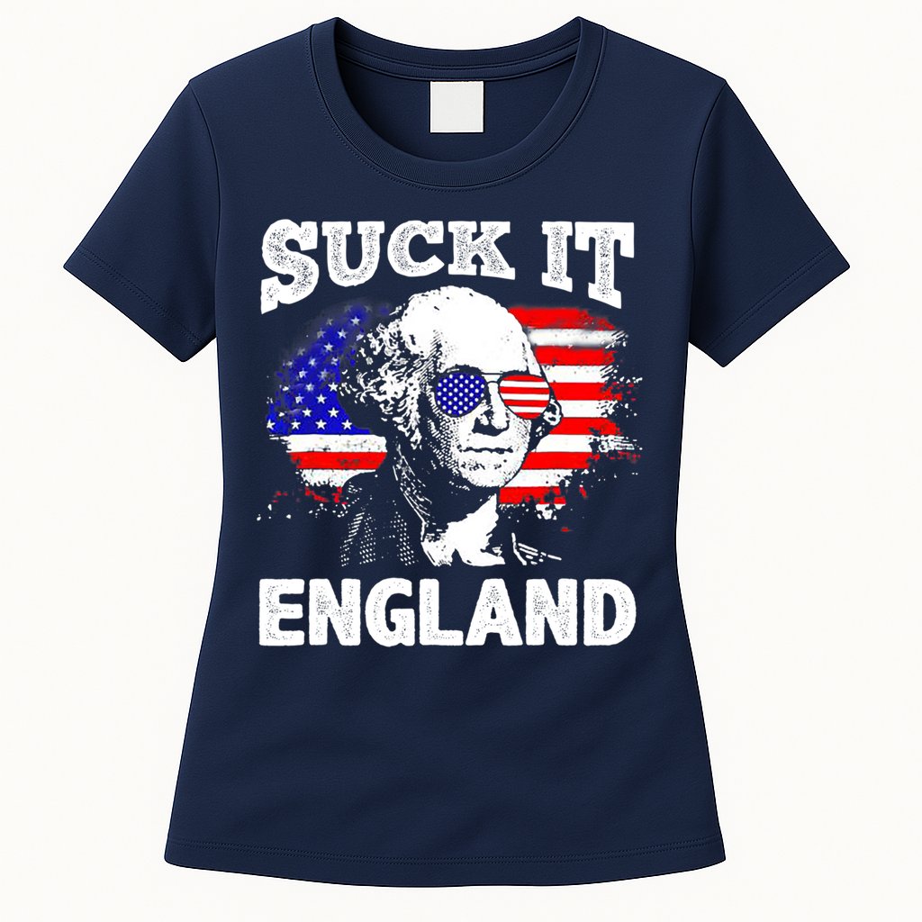 Suck It England Funny 4th Of July Flag Patriotic Womens T-Shirt