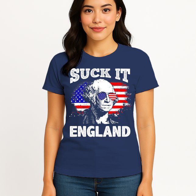 Suck It England Funny 4th Of July Flag Patriotic Womens T-Shirt