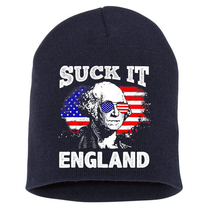 Suck It England Funny 4th Of July Flag Patriotic Short Acrylic Beanie