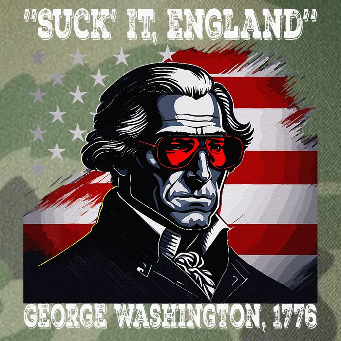 Suck It England 4th of July Funny George Washington 1776 Legacy Tie Dye Trucker Hat
