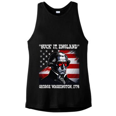 Suck It England 4th of July Funny George Washington 1776 Ladies PosiCharge Tri-Blend Wicking Tank