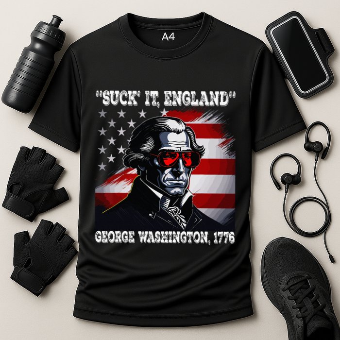 Suck It England 4th of July Funny George Washington 1776 Cooling Performance Crew T-Shirt