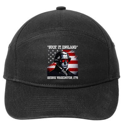 Suck It England 4th of July Funny George Washington 1776 7-Panel Snapback Hat