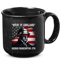 Suck It England 4th of July Funny George Washington 1776 15oz Campfire Ceramic Mug