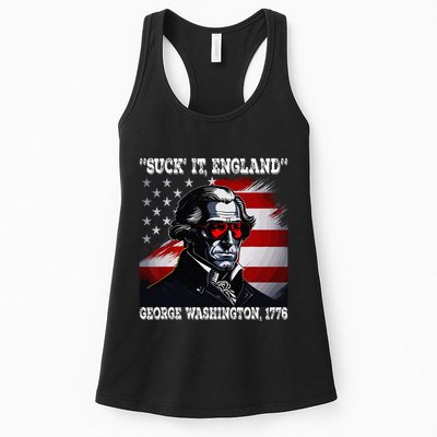 Suck It England 4th of July Funny George Washington 1776 Womens Tank Top