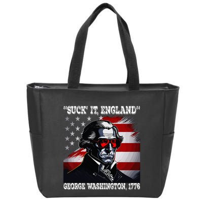 Suck It England 4th of July Funny George Washington 1776 Zip Tote Bag