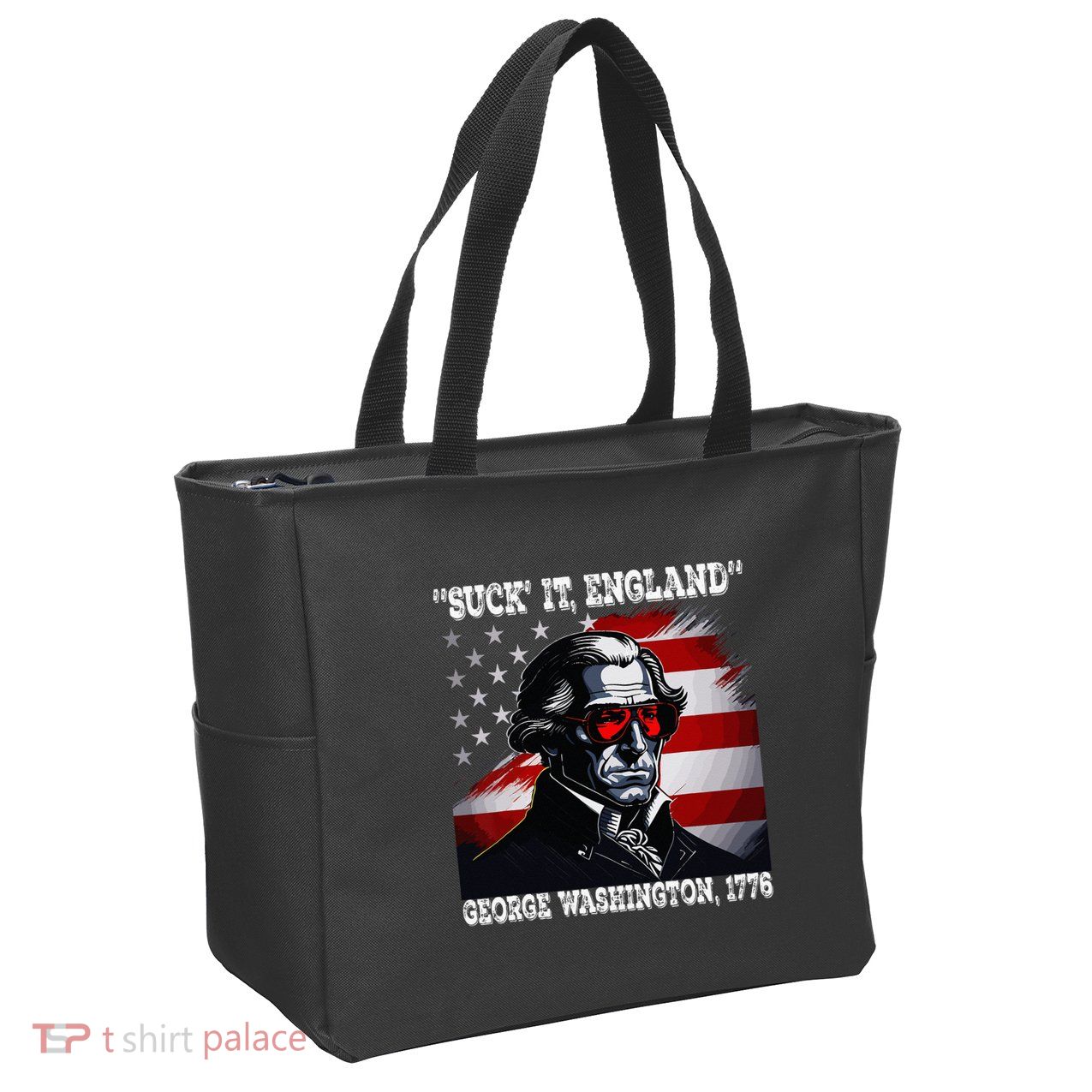 Suck It England 4th of July Funny George Washington 1776 Zip Tote Bag