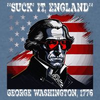 Suck It England 4th of July Funny George Washington 1776 Garment-Dyed Sweatshirt