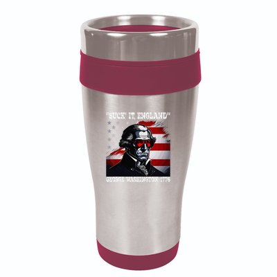 Suck It England 4th of July Funny George Washington 1776 16oz Travel Tumbler