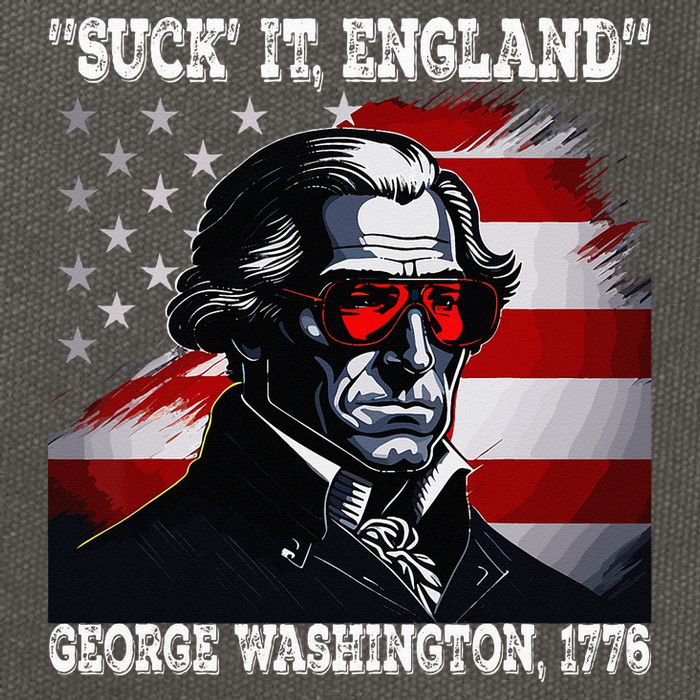 Suck It England 4th of July Funny George Washington 1776 Cotton Canvas Backpack