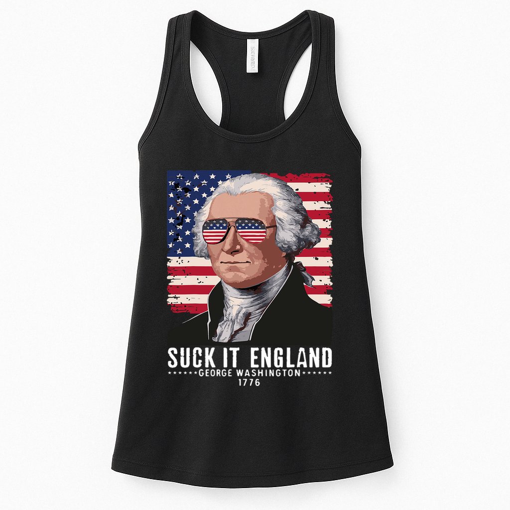 Suck It England Funny 4th Of July George Washington 1776 Womens Tank Top