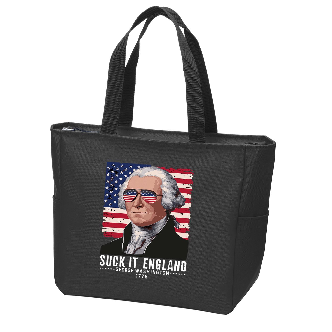 Suck It England Funny 4th Of July George Washington 1776 Zip Tote Bag