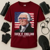Suck It England Funny 4th Of July George Washington 1776 Cooling Performance Crew T-Shirt