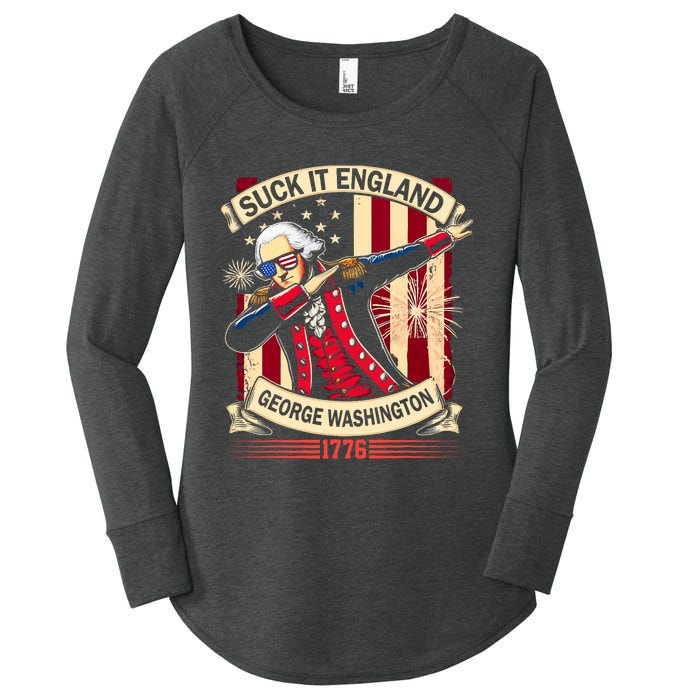 Suck It England Usa Flag 4th Of July Patriotic 2024 Women's Perfect Tri Tunic Long Sleeve Shirt