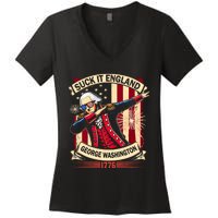 Suck It England Usa Flag 4th Of July Patriotic 2024 Women's V-Neck T-Shirt