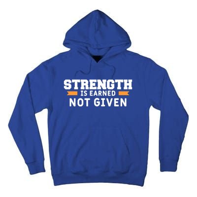 Strength Is Earned Not Given Billiards Pool Player Gift Tall Hoodie