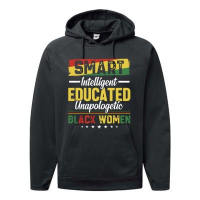 Smart Intelligent Educated Unapologetic Black Women Performance Fleece Hoodie