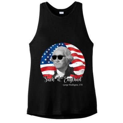 Suck It England George Washing 1776 Funny Ladies PosiCharge Tri-Blend Wicking Tank