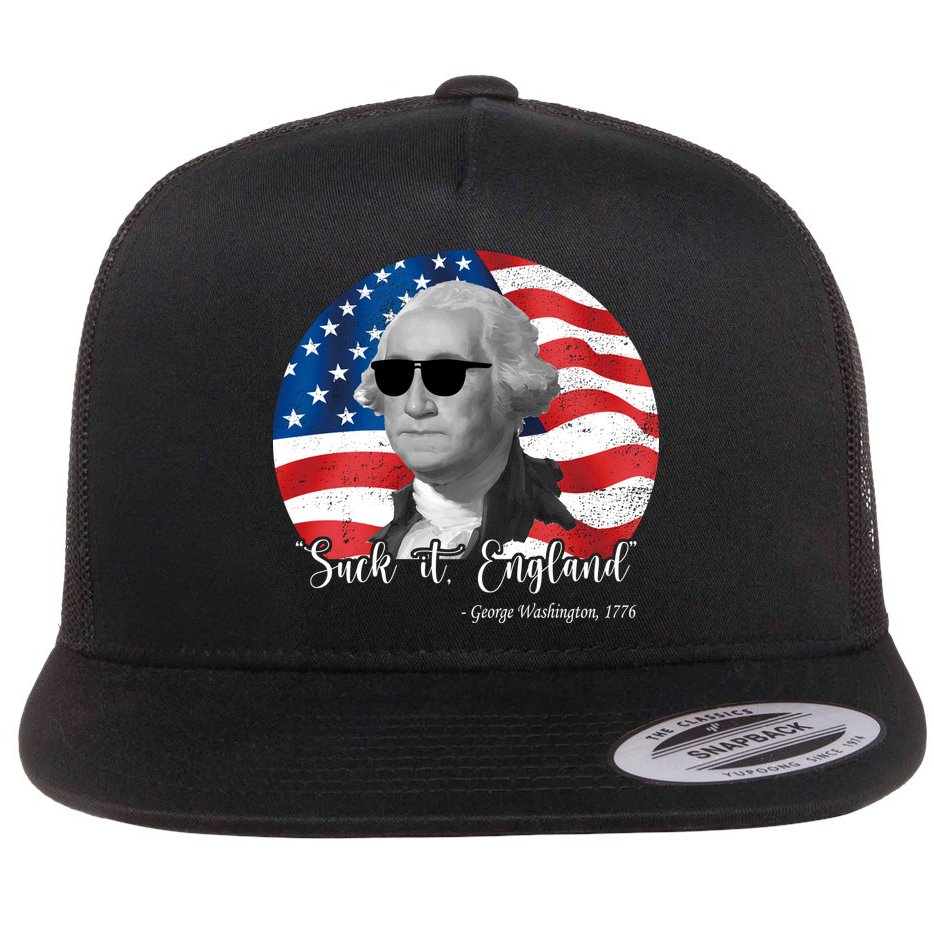 Suck It England George Washing 1776 Funny Flat Bill Trucker Hat