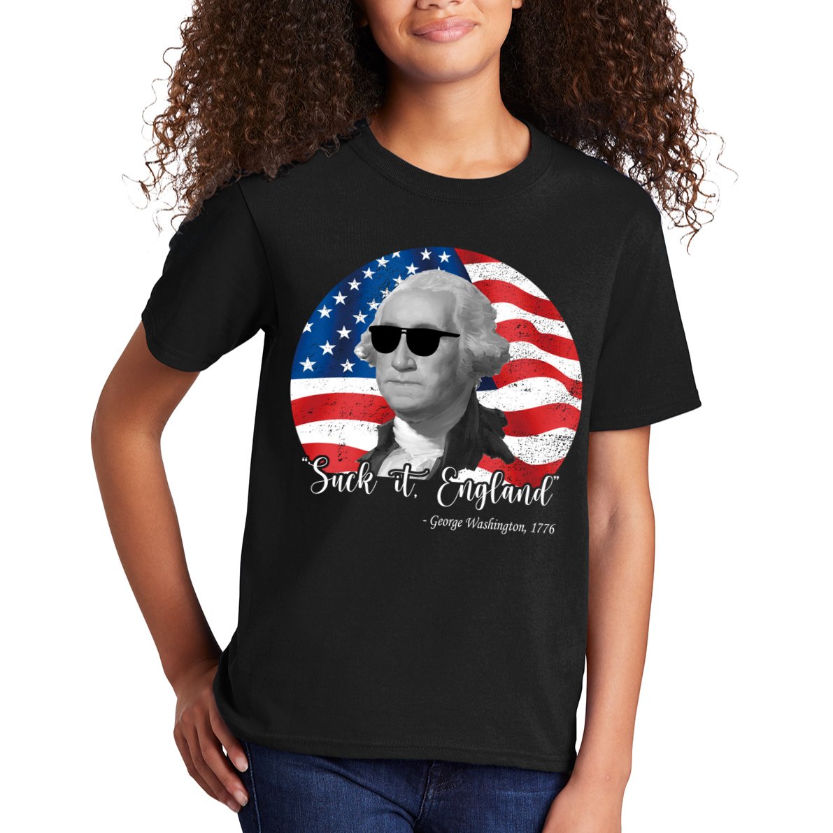 Suck It England George Washing 1776 Funny Kids T-Shirt