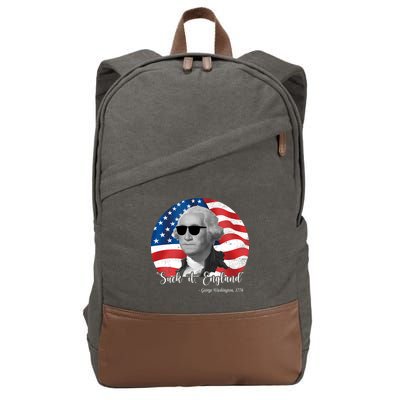 Suck It England George Washing 1776 Funny Cotton Canvas Backpack
