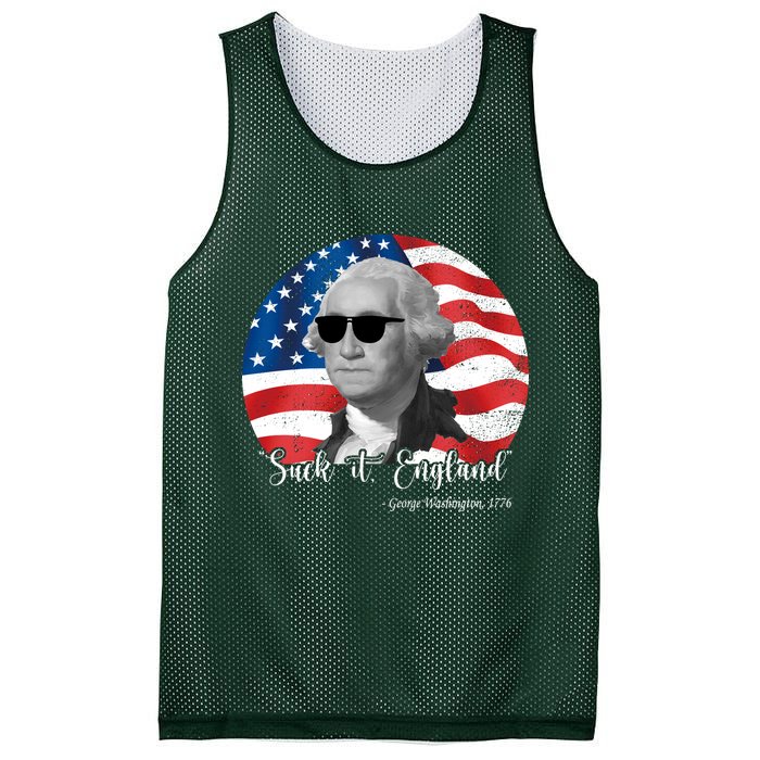 Suck It England George Washing 1776 Funny Mesh Reversible Basketball Jersey Tank