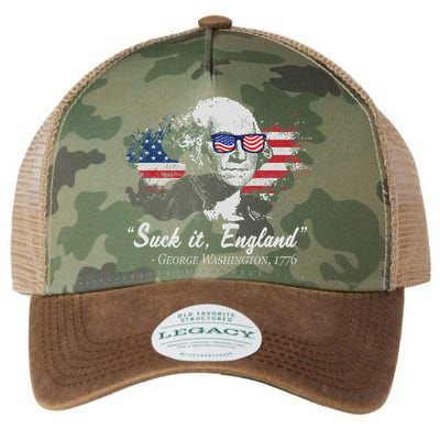 Suck It England Funny 4th Of July George Washington 1776 Legacy Tie Dye Trucker Hat