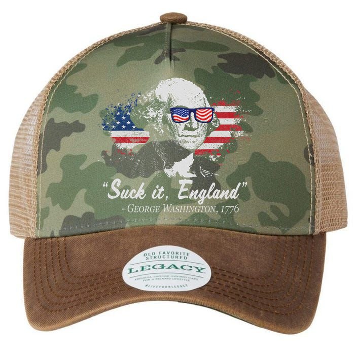 Suck It England Funny 4th Of July George Washington 1776 Legacy Tie Dye Trucker Hat