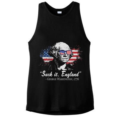 Suck It England Funny 4th Of July George Washington 1776 Ladies PosiCharge Tri-Blend Wicking Tank