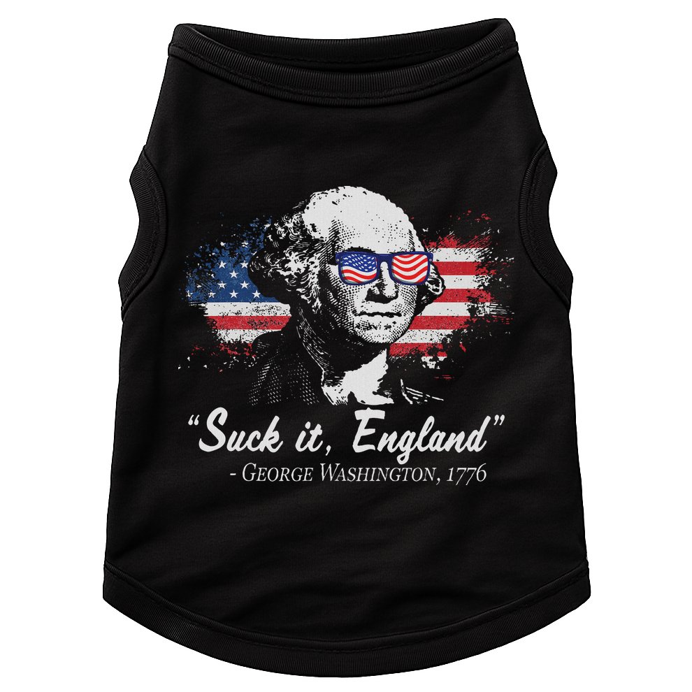 Suck It England Funny 4th Of July George Washington 1776 Doggie Tank
